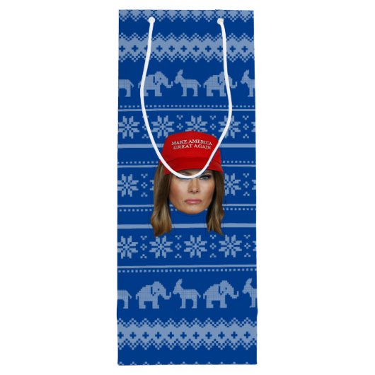 Melania Trump MAGA Kerstmis Wijn Cadeautas (Achterkant)