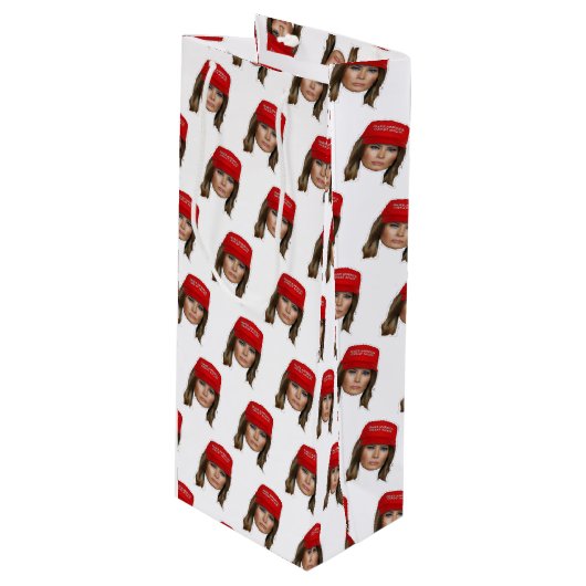 Melania Trump MAGA Kerstmis Wijn Cadeautas (Voorkant Gekanteld)