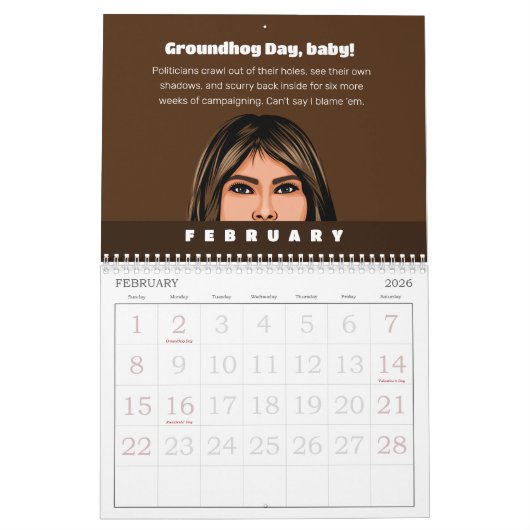 Melania Trump Political Humor Calendar Kalender (Feb 2026)