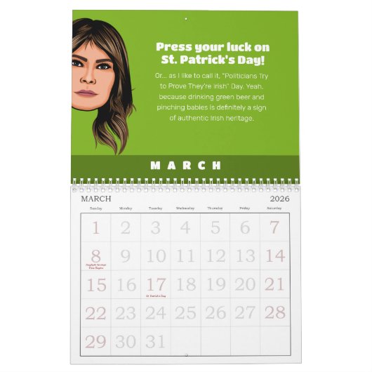 Melania Trump Political Humor Calendar Kalender (Mar 2026)