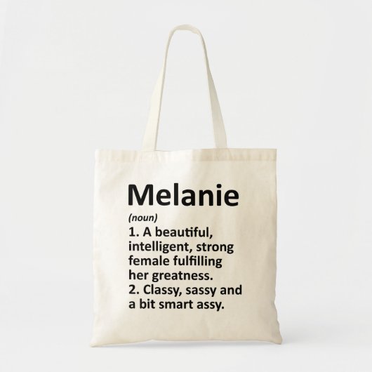 MELANIE Definition Persoonlijke naam Funny Christm Tote Bag (Voorkant)