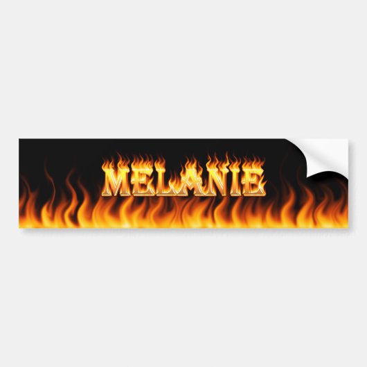Melanie echt brand- en brandbumperontwerp bumpersticker (Voorkant)