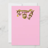 Melanie Monkey Baby Shower-uitnodigingen Kaart (Achterkant)