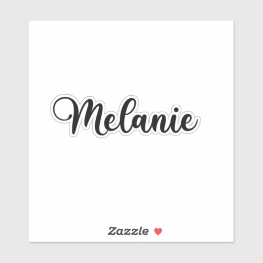 Melanie Naam - Handgeschreven kalligrafie Sticker (Vel)