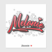Melanie red Heart Graffiti Aufkleber Sticker (Vel)