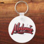 Melanie red Heart Graffiti Schlüsselanhänger Sleutelhanger (Voorkant)