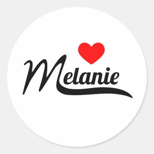 Melanie Ronde Sticker (Voorkant)