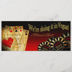 Melanie & Scott Las Vegas Red Black Gold LINEN Kaart