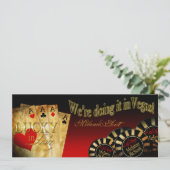 Melanie & Scott Las Vegas Rood Zwart Goud LINNEN Kaart (Staand voorkant)