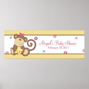 Melanie van de apenbanner Baby shower Poster