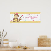 Melanie van de apenbanner Baby shower Poster (Keuken)