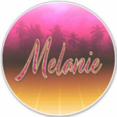Melanie Vorname Name golden pink Aufkleber Sticker (Voorkant)