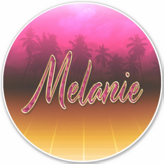 Melanie Vorname Name golden pink Aufkleber Sticker (Voorkant)