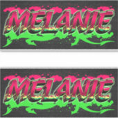 Melanie Vorname Name Graffiti Aufkleber Sticker (Voorkant)
