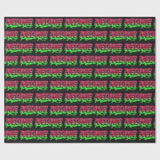 Melanie Vorname Name Graffiti red green Cadeaupapier (Vlak)