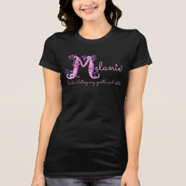 Melaniemeisjes M-naam betekent monogram t-shirt