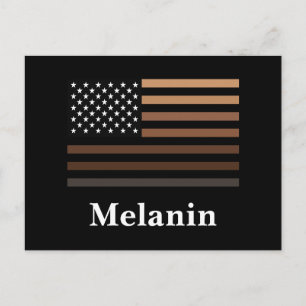 Melanin African American USA Flag Black History Briefkaart
