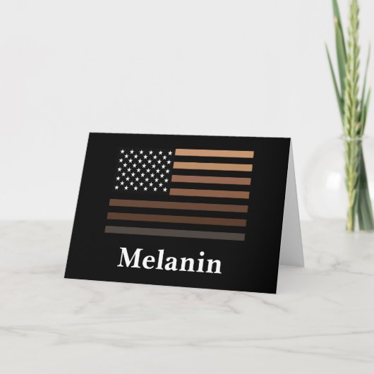 Melanin African American USA Flag Black History Kaart (Voorkant)