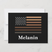 Melanin African American USA Flag Black History Notitiekaartje (Voorkant)