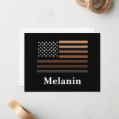 Melanin African American USA Flag Black History Notitiekaartje (Voorkant / Achterkant in situ)
