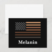 Melanin African American USA Flag Black History Notitiekaartje (Voorkant / Achterkant)