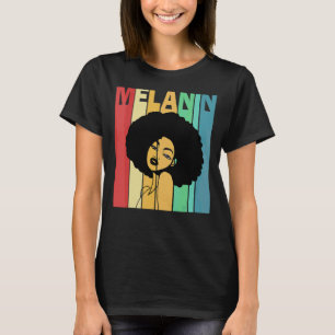Melanin Afro-Amerikaans Afro Vrouwen Zwart T-shirt