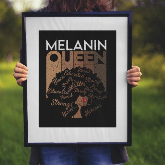 Melanin Afro Koningin Woord Kunst   Poster