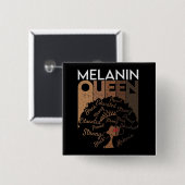 Melanin Afro Koningin Woord Kunst   Vierkante Button 5,1 Cm (Voorkant /achterkant)