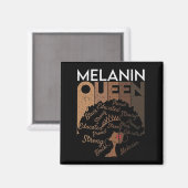 Melanin Afro Queen Word Art Magneet (Voorkant / Achterkant)