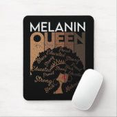 Melanin Afro Queen Word Art Muismat (Met muis)