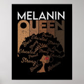 Melanin Afro Queen Word Art Poster (Voorkant)