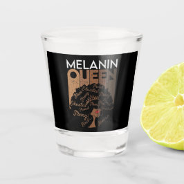 Melanin Afro Queen Word Art Shot Glas