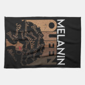 Melanin Afro Queen Word Art Theedoek (Horizontaal)