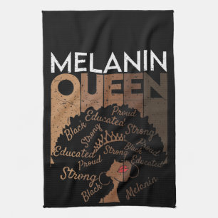Melanin Afro Queen Word Art  Theedoek