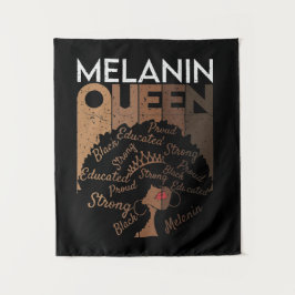 Melanin Afro Queen Word Art Wandkleed