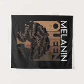 Melanin Afro Queen Word Art Wandkleed (Voorkant (horizontaal))