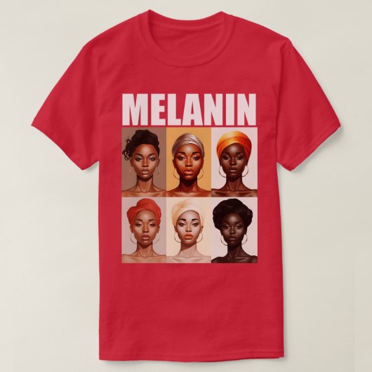 Melanin Afrocentric Black Pride Afro Vrouwen T-shirt (Design voorkant)