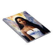 Melanin Angel Vrouw Waterverf Kunst Notitieboek (Rechterzijde)