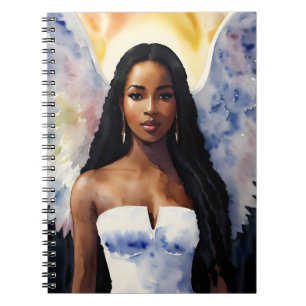 Melanin Angel Vrouw Waterverf Kunst Notitieboek