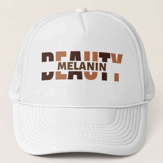 Melanin Beauty Black History Maand Trucker Hat Trucker Pet (Voorkant)