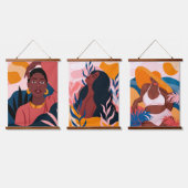 Melanin Beauty Wood Topped Wall Tapestry Hangend Wandkleed (Driedubbel)