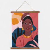 Melanin Beauty Wood Topped Wall Tapestry Hangend Wandkleed (Voorkant)