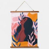 Melanin Beauty Wood Topped Wall Tapestry Hangend Wandkleed (Voorkant 2)