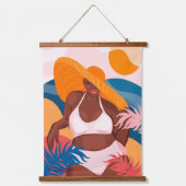 Melanin Beauty Wood Topped Wall Tapestry Hangend Wandkleed (Voorkant 3)