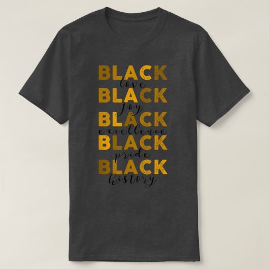 Melanin Black Ecellence Black History Maand Pride T-shirt (Design voorkant)