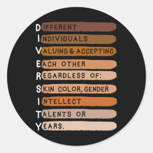 Melanin Black History Month Diversity Typography Ronde Sticker