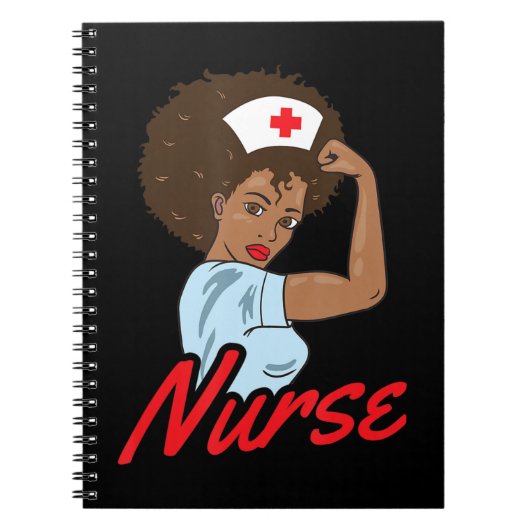 Melanin Black Nurse Clothing Gift African American Notitieboek (Voorkant)