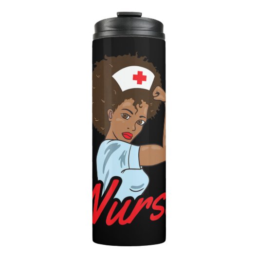 Melanin Black Nurse Clothing Gift African American Thermosbeker (Voorkant)