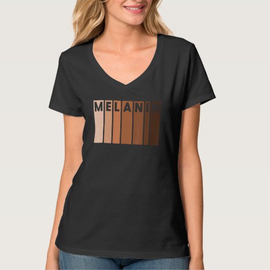 Melanin Black Pride Afro Koningin Afrikaanse Ameri T-shirt (Voorkant)