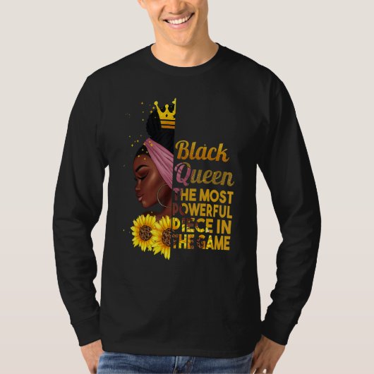 Melanin Black Queen African American History Month T-shirt (Voorkant)